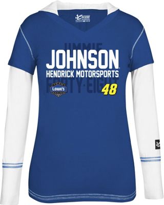 Jimmie Johnson 48 Ladies Layered Hoodie Tee