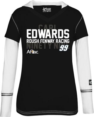Carl Edwards 99 Ladies Layered Hoodie Tee