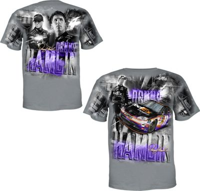 Denny Hamlin 11 Gray Total Print Tee