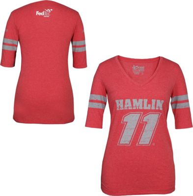 Denny Hamlin 11 Ladies Varsity 3 4 Sleeve Tee