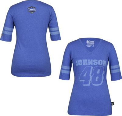 Jimmie Johnson 48 Ladies Varsity 3 4 Sleeve Tee