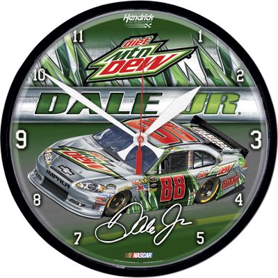 Dale Earnhardt Jr 88 Diet Mountain Dew Round Clock
