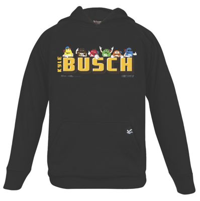 kyle busch 18 youth primary fleece pullover hoodie
