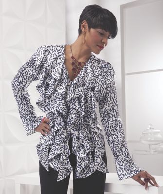 Blouse, Ruffle Gaynell - 10 Black