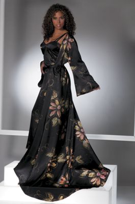 Plus-Size Black Satin Gown