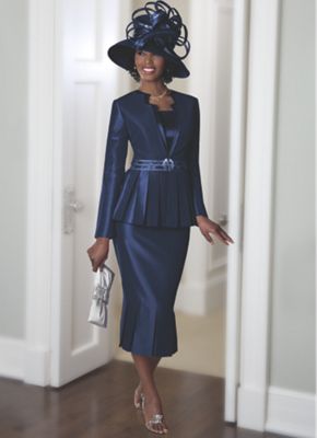 Rachel Skirt Suit, Navy - 26