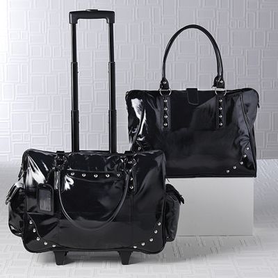 Studded Patent Travel Bags