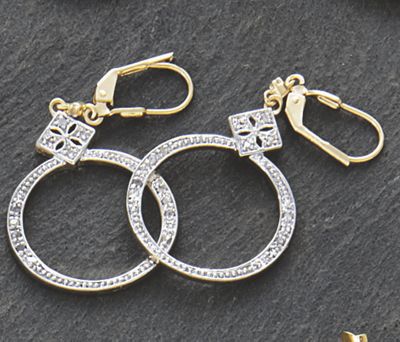 Diamond Lever Back Earrings