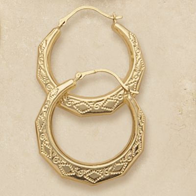 Ornate Edge Hoops