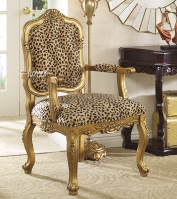 Chair Leopard Carved
