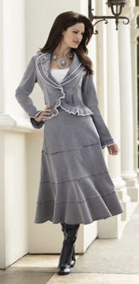 Jacket And Skirt Rosette Denim
