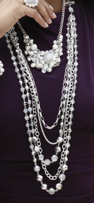 Necklace Multi Chain Long Glass Faceted Bead Crystal