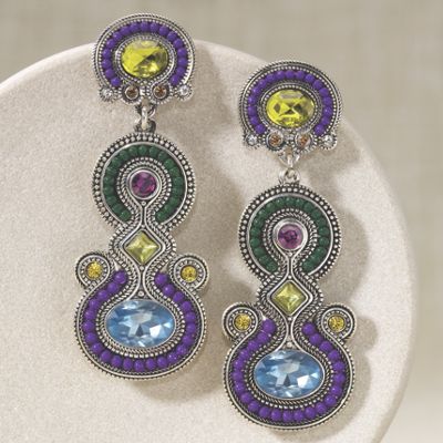 Earrings Crystal Beaded Art Deco