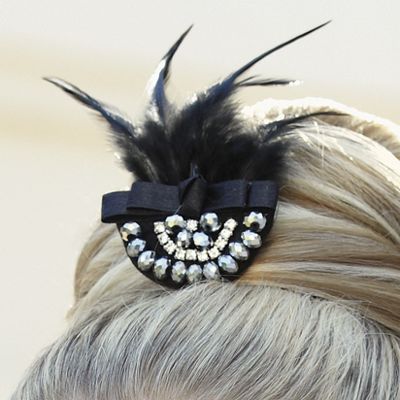 Hair Pin Beaded Feather