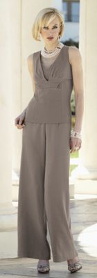 Tucked V Neck Top And South Coast Split Waist Palazzo Pant
