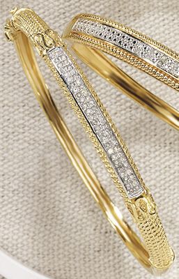 Bangle Diamond Two Tone Hinged
