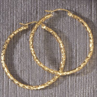 Argollas Twist de oro 10k