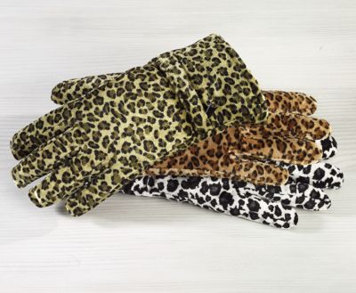 Gloves, Animal Print Velvet