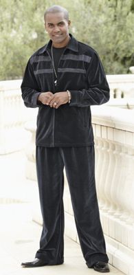 Jacket And Pant Velour Houndstooth