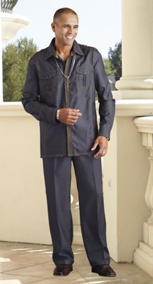Indigo Denim Look 2 Piece Set 1