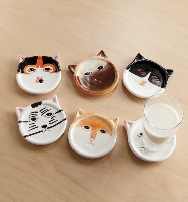 Cat Coasters Set 6 Pc