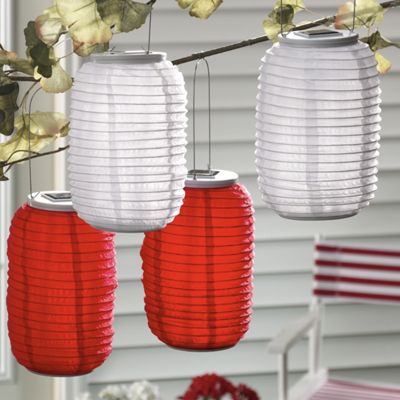 Set Of 2 Hanging Solar Lanterns