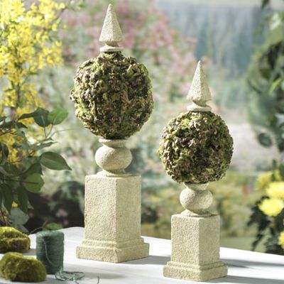 Set Of 2 Moss Topiaries