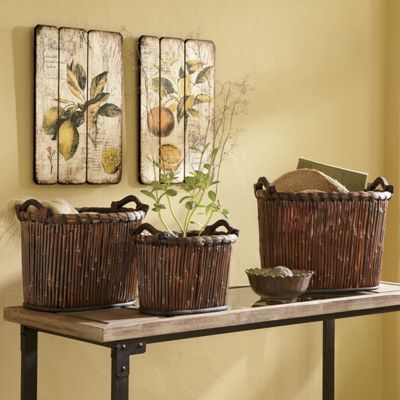 set of 3 bamboo baskets