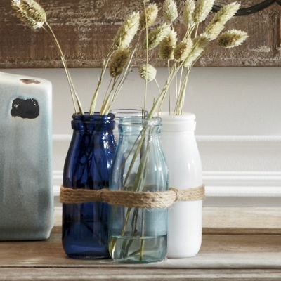 set of 4 milk bottle vases
