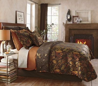 Falling Leaves Reversible Coverlet Sham and Decorative Pillow