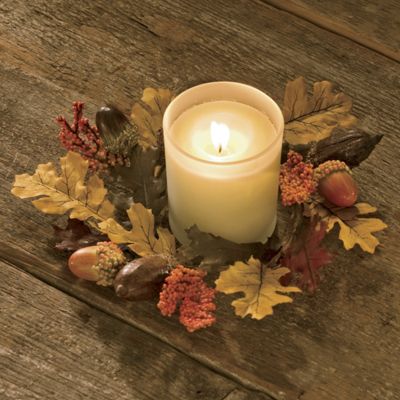 Candle Ring And Candle Oak Leaf