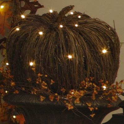 Pumpkin Lighted Grapevine Large
