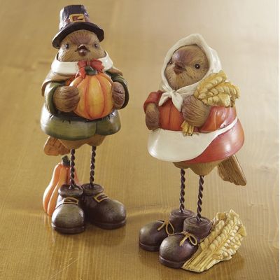Harvest Bird Figurines Set Of 2