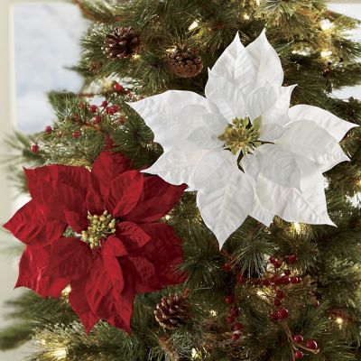Set of 2  Poinsettia Clips
