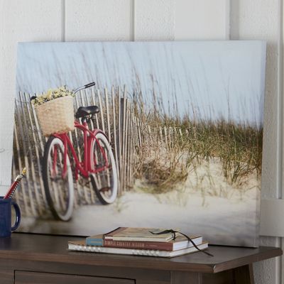 Bicycle On The Beach Canvas