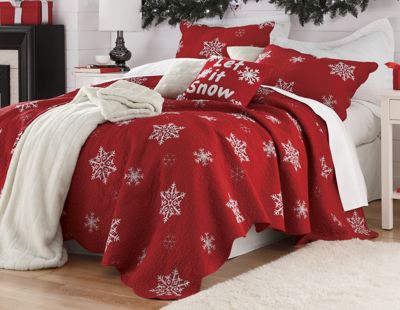Snowflake Embroidered Cotton Quilt