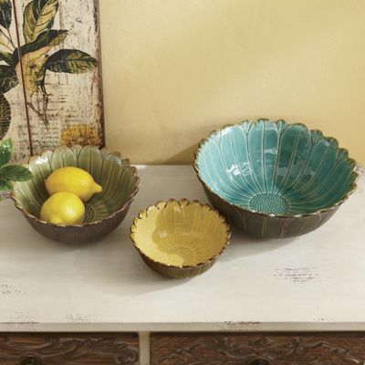 set of 3 daisy bowls