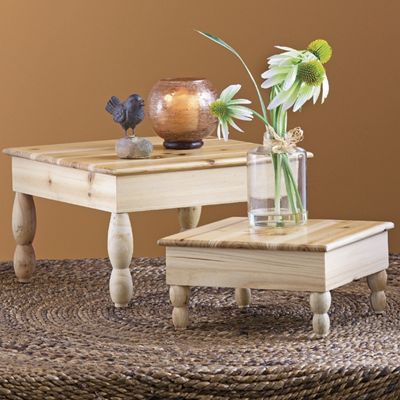 Set Of 2 Wooden Risers