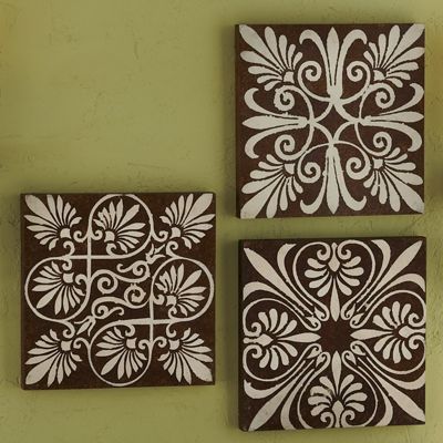 set of 3 wall plaques