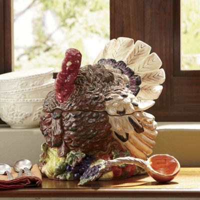 Turkey Soup Tureen With Ladle