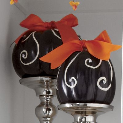 Set Of 2 Elegant Pumpkins