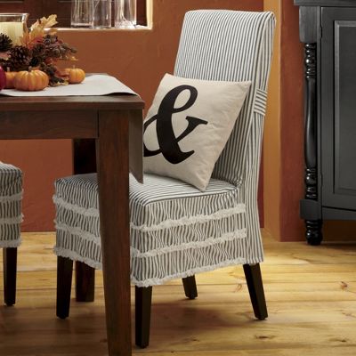 Stripe and Ruffle Chair Cover