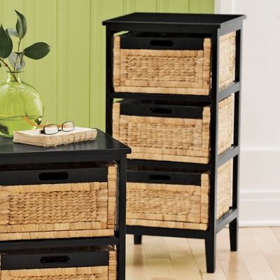 3 Drawer Seagrass Storage Table