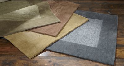 madrid hand tufted wool border rug