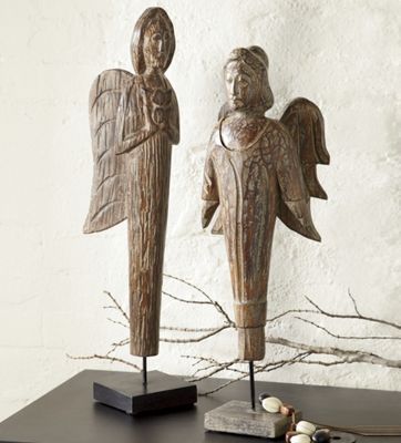 Set Of 2 Rustic Angels
