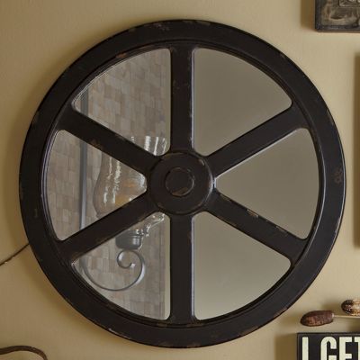 Wagon Wheel Mirror