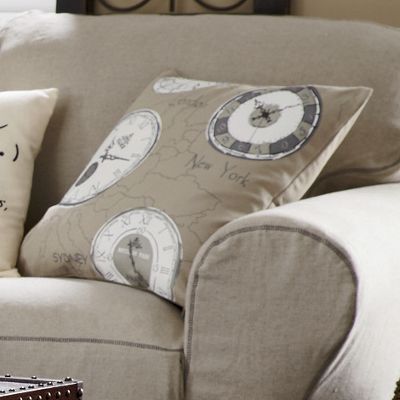 world time toss pillow