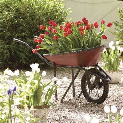decorative garden wheelbarrow