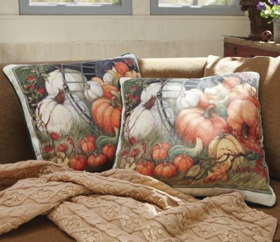 Pumpkin Garden Pillow By Susan Winget
