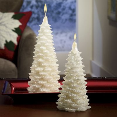 Set Of 2 Winter Pine Candles